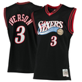 Ldoa P.76ers #3 Allen Iverson Mitchell & Ness Black 2000-01 Hardwood Classics Swingman Jerseys