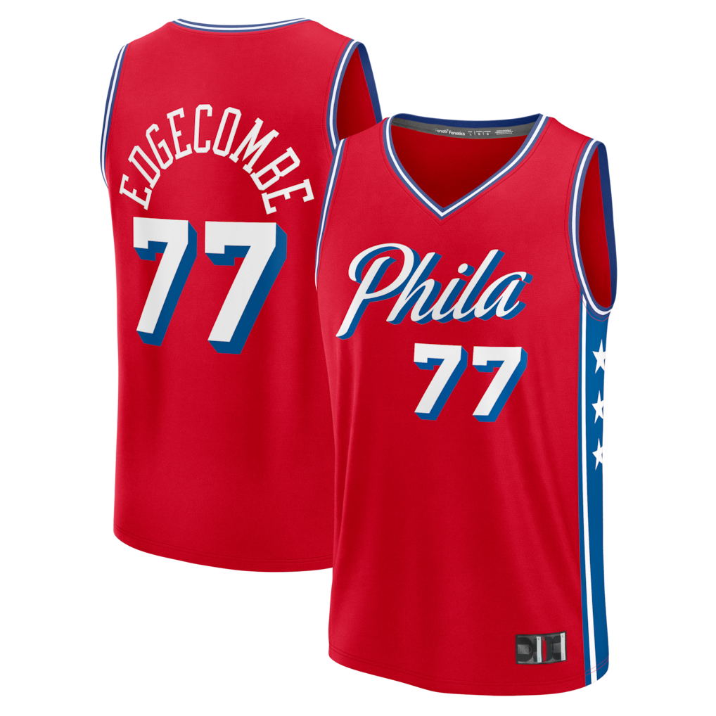 Ldoa P.76ers #77 VJ Edgecombe Red Fast Break Replica Player Jerseys - Statement Edition