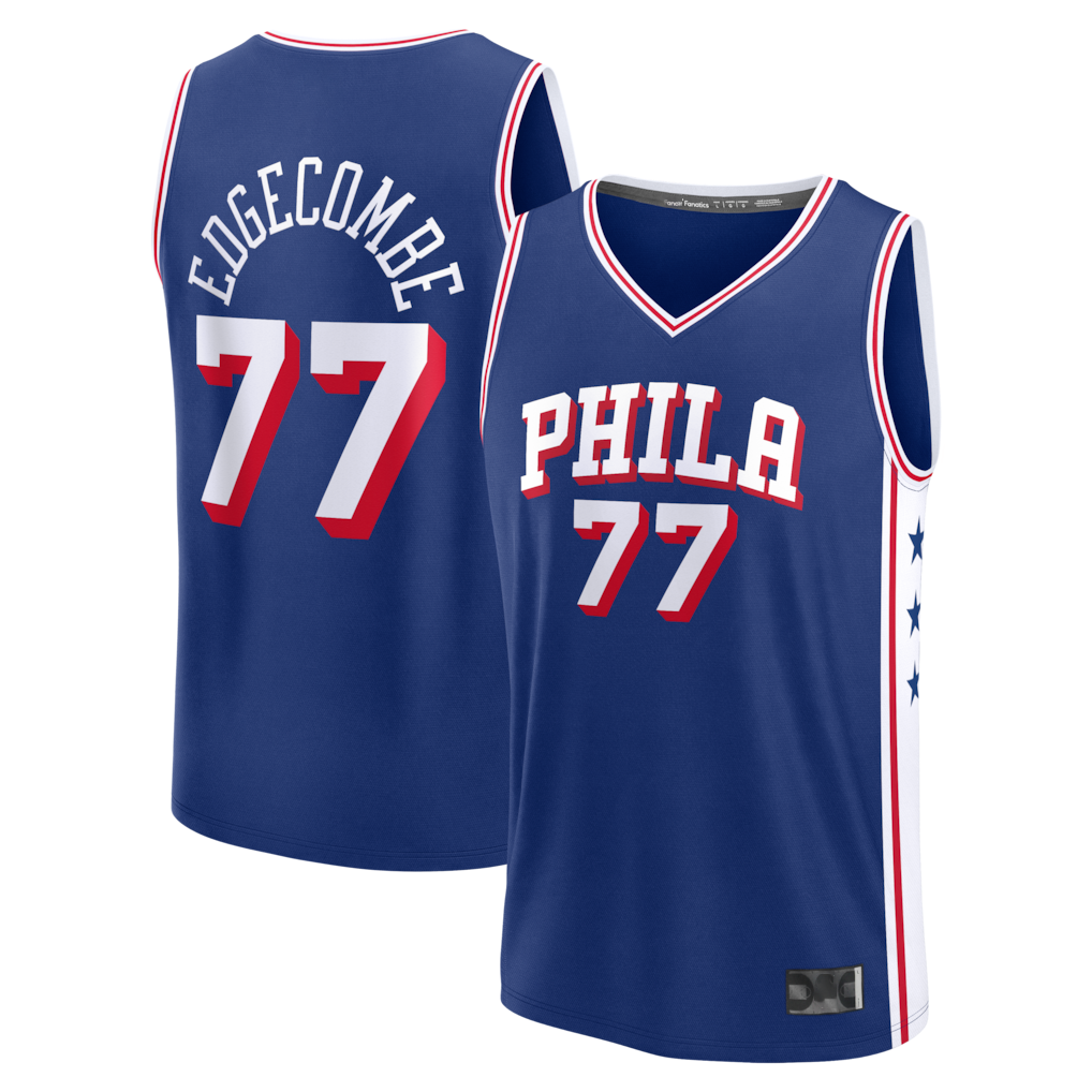 Ldoa P.76ers #77 VJ Edgecombe  Royal Fast Break Jerseys - Icon Edition