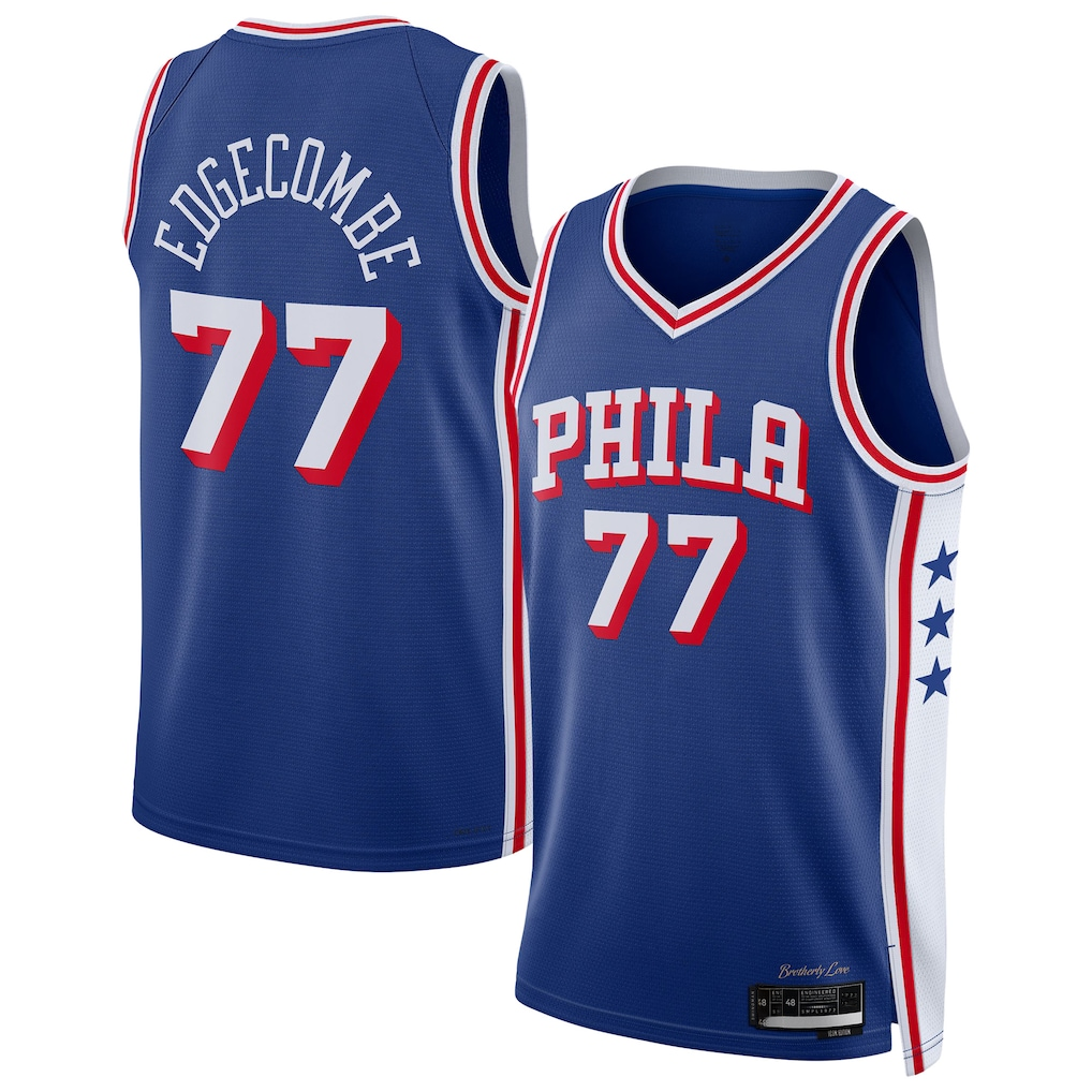 Ldoa P.76ers #77 VJ Edgecombe Royal Swingman Jerseys - Icon Edition
