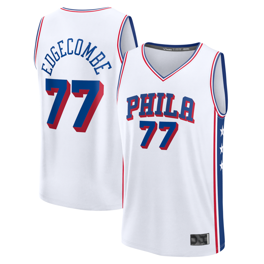 Ldoa P.76ers #77 VJ Edgecombe  White Fast Break Replica Player Jerseys - Association Edition