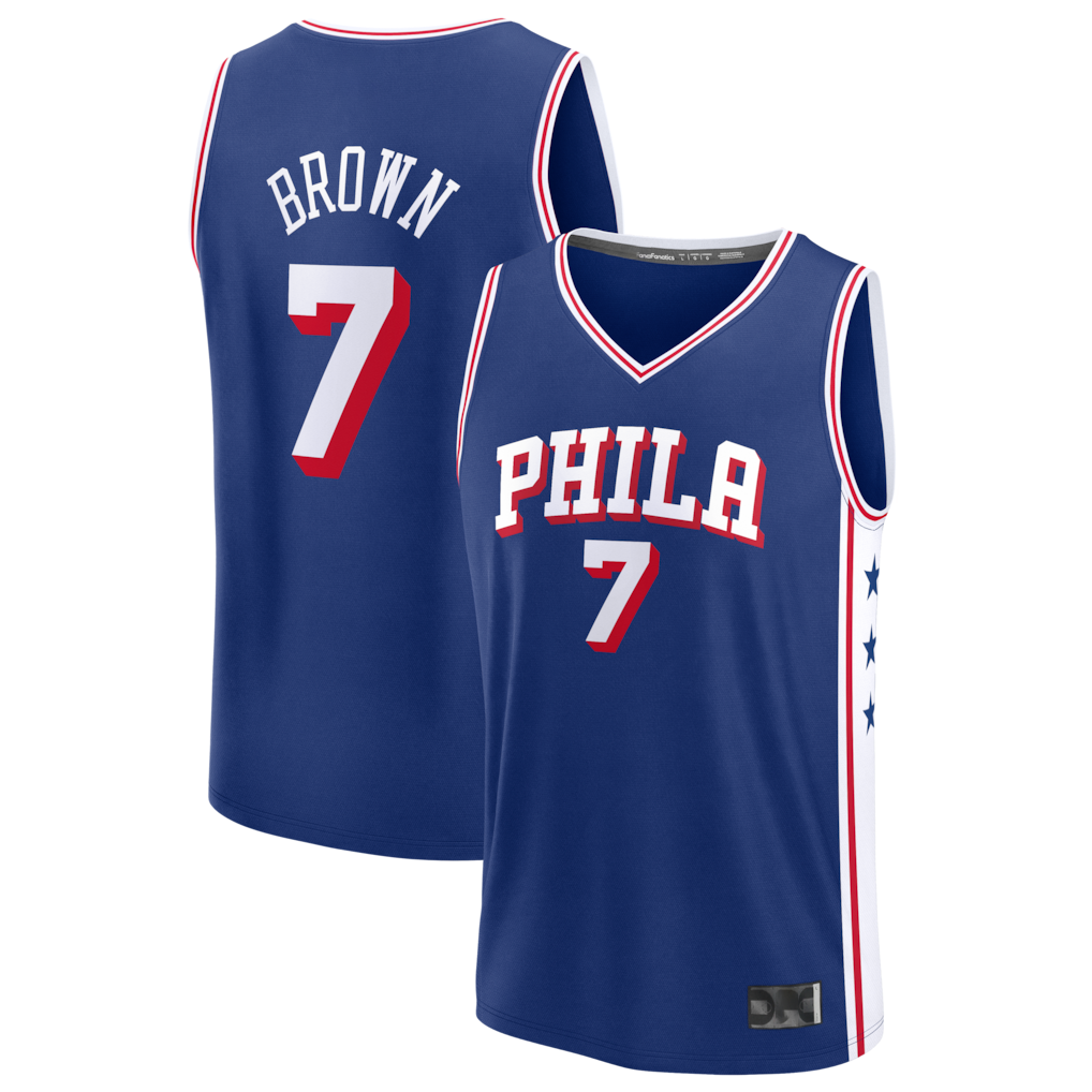 Ldoa P.76ers #7 Jaylen Brown Fanatics Royal Fast Break JerseyS - Icon Edition