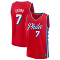 Ldoa P.76ers #7 Jaylen Brown Red Fast Break Jerseys - Statement Edition