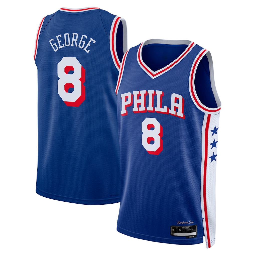 Ldoa P.76ers #8 Paul George Royal 2024 Offseason Addition Swingman Jerseys
