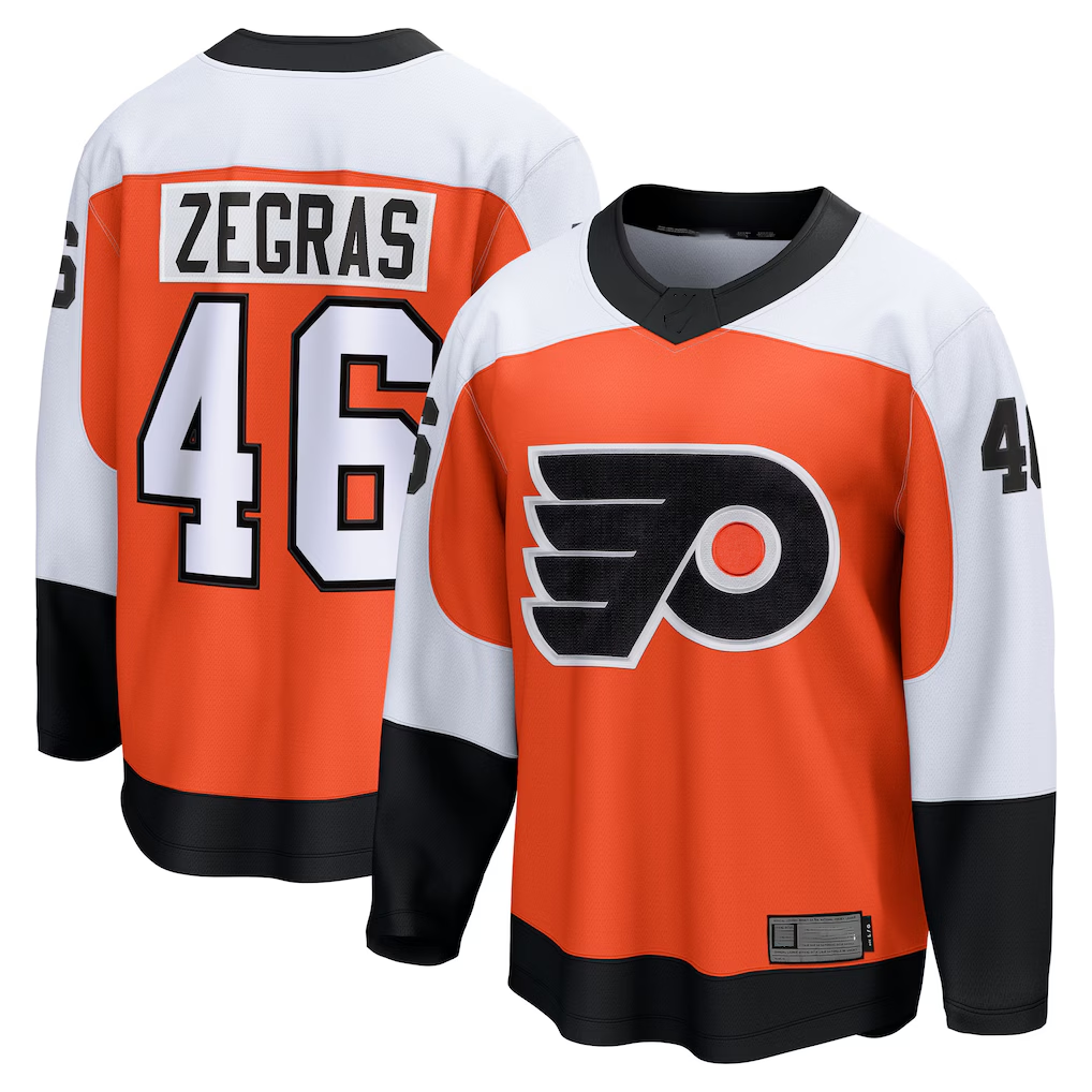 Tuec P.Flyers #46 Trevor Zegras Orange Home Premium Jerseys