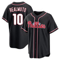 Ldoa P.Phillies #10 J.T. Realmuto Player Black Fashion Out Home Game Stitched Jerseys