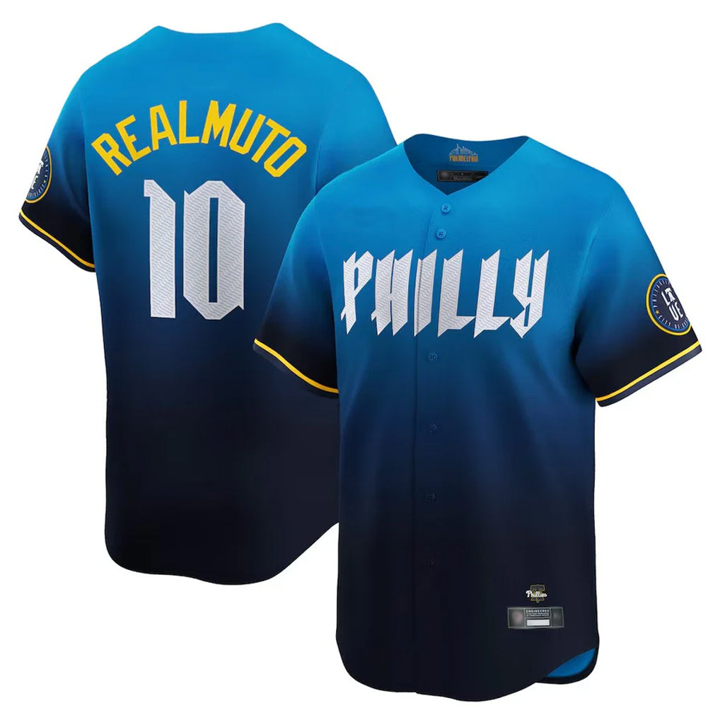 Ldoa P.Phillies #10 J.T. Realmuto Player Blue City Connect Home Limited Stitched Jerseys