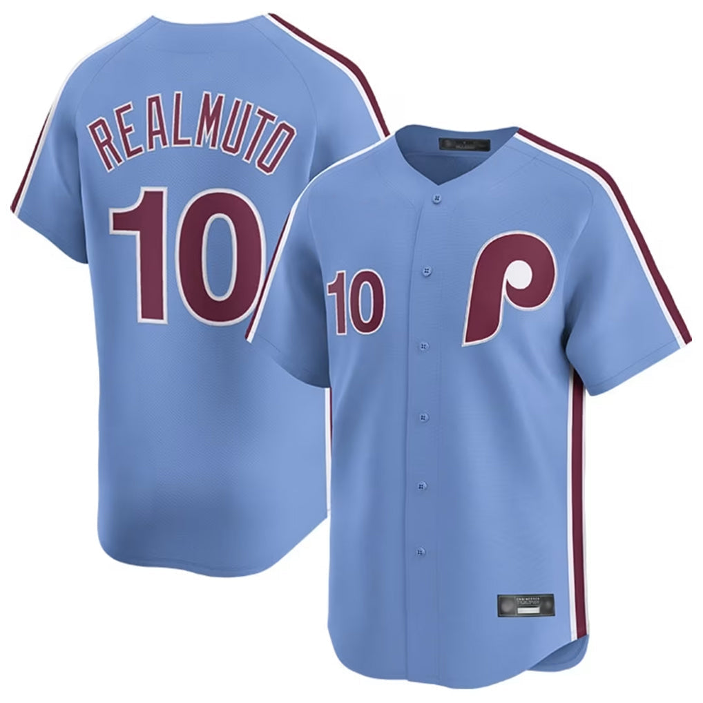 Ldoa P.Phillies #10 J.T. Realmuto Player Light Blue Home Limited Stitched Jerseys