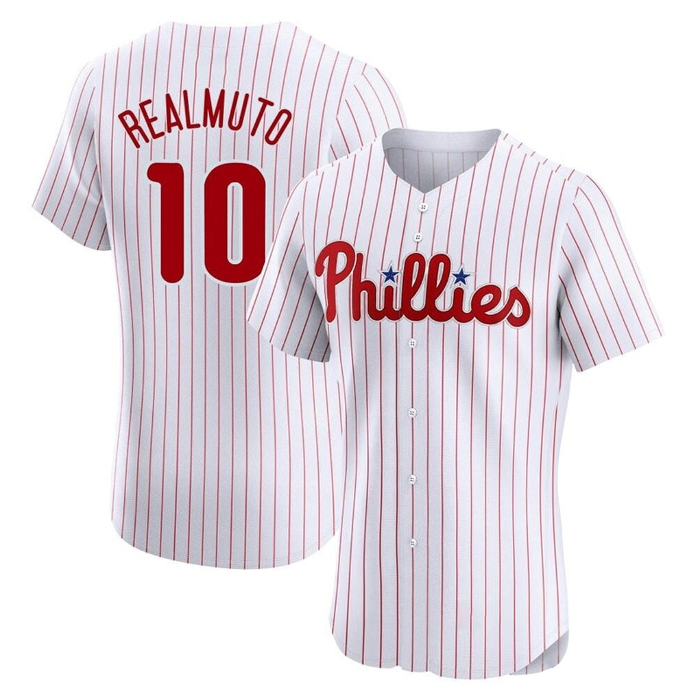 Ldoa P.Phillies #10 J.T. Realmuto Player White Home Limited Elite Stitched Jerseys