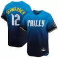 Ldoa P.Phillies #12 Kyle Schwarber Player Blue City Connect Home Limited Stitched Jerseys