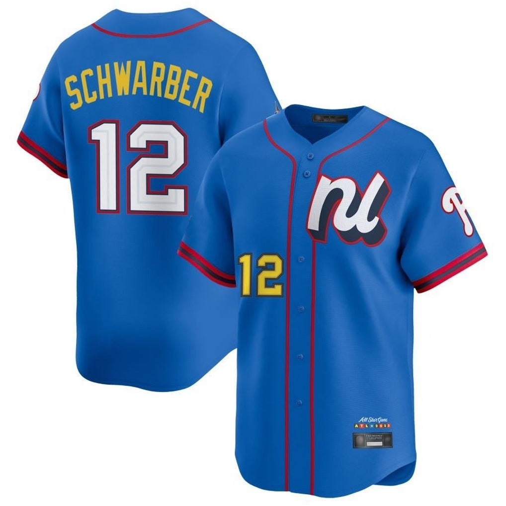 Ldoa P.Phillies #12 Kyle Schwarber Player Blue National League All-star Game Limited Stitched Jerseys