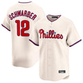 Ldoa P.Phillies #12 Kyle Schwarber Player Cream Home Limited Stitched Jerseys