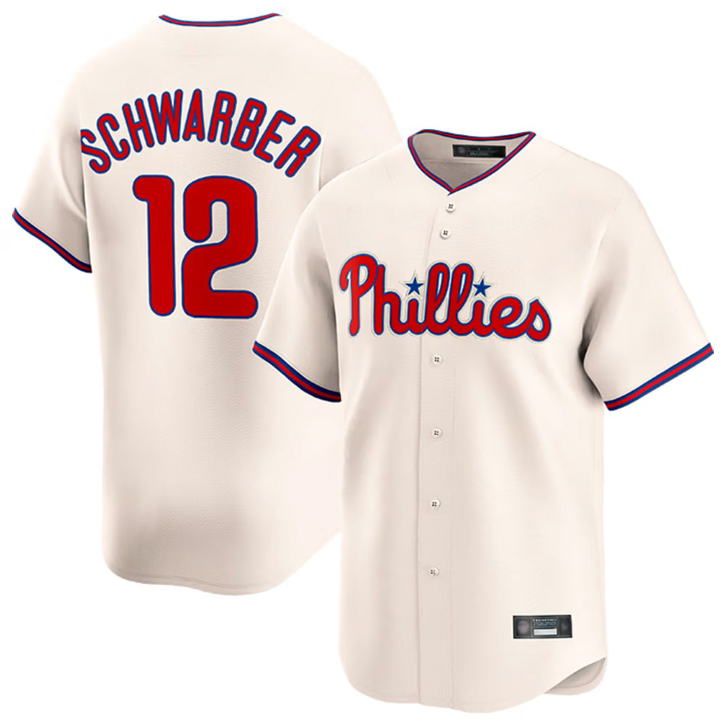 Ldoa P.Phillies #12 Kyle Schwarber Player Cream Home Limited Stitched Jerseys