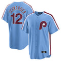 Ldoa P.Phillies #12 Kyle Schwarber Player Light Blue Home Game Stitched Jerseys