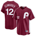 Ldoa P.Phillies #12 Kyle Schwarber Player Red Cooperstown Collection Limited Home Stitched Jerseys
