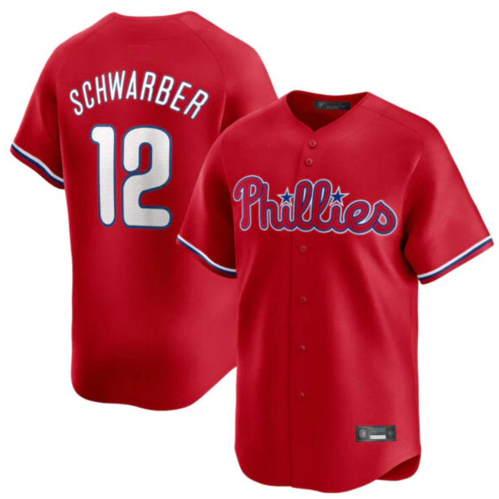 Ldoa P.Phillies #12 Kyle Schwarber Player Red Home Limited Stitched Jerseys
