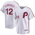 Ldoa P.Phillies #12 Kyle Schwarber Player White Cooperstown Collection Limited Home Stitched Jerseys