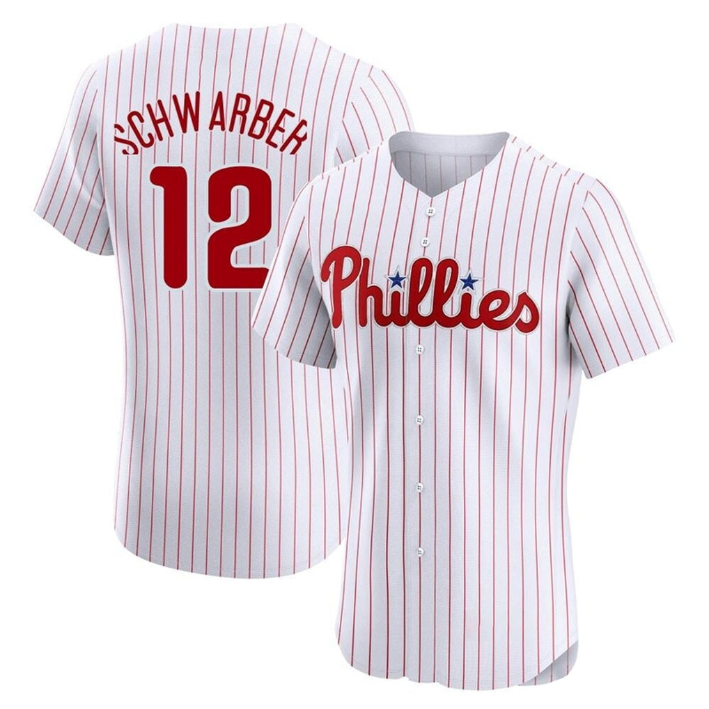 Ldoa P.Phillies #12 Kyle Schwarber Player White Home Limited Elite Stitched Jerseys