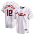 Ldoa P.Phillies #12 Kyle Schwarber Player White Home Limited Stitched Jerseys
