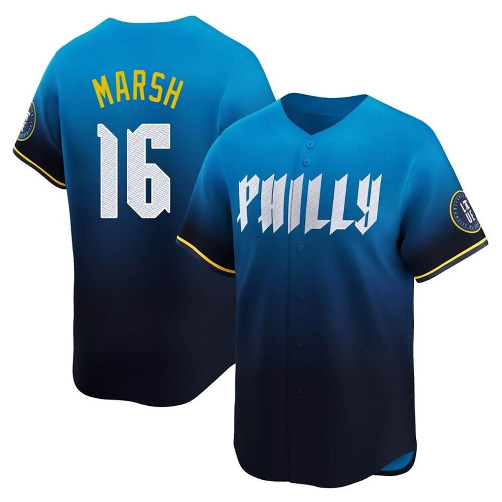 Ldoa P.Phillies #16 Brandon Marsh Player Blue City Connect Home Limited Stitched Jerseys