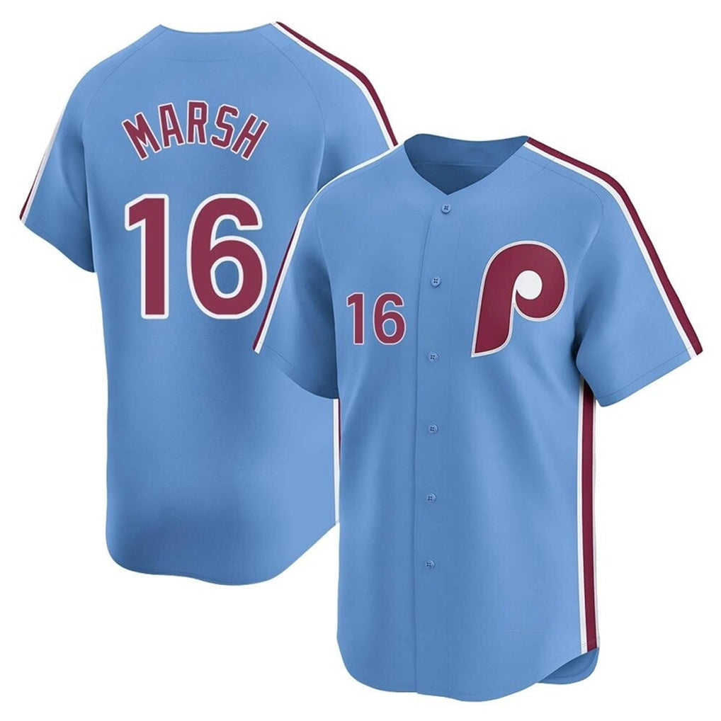 Ldoa P.Phillies #16 Brandon Marsh Player Light Blue Game Stitched Jerseys