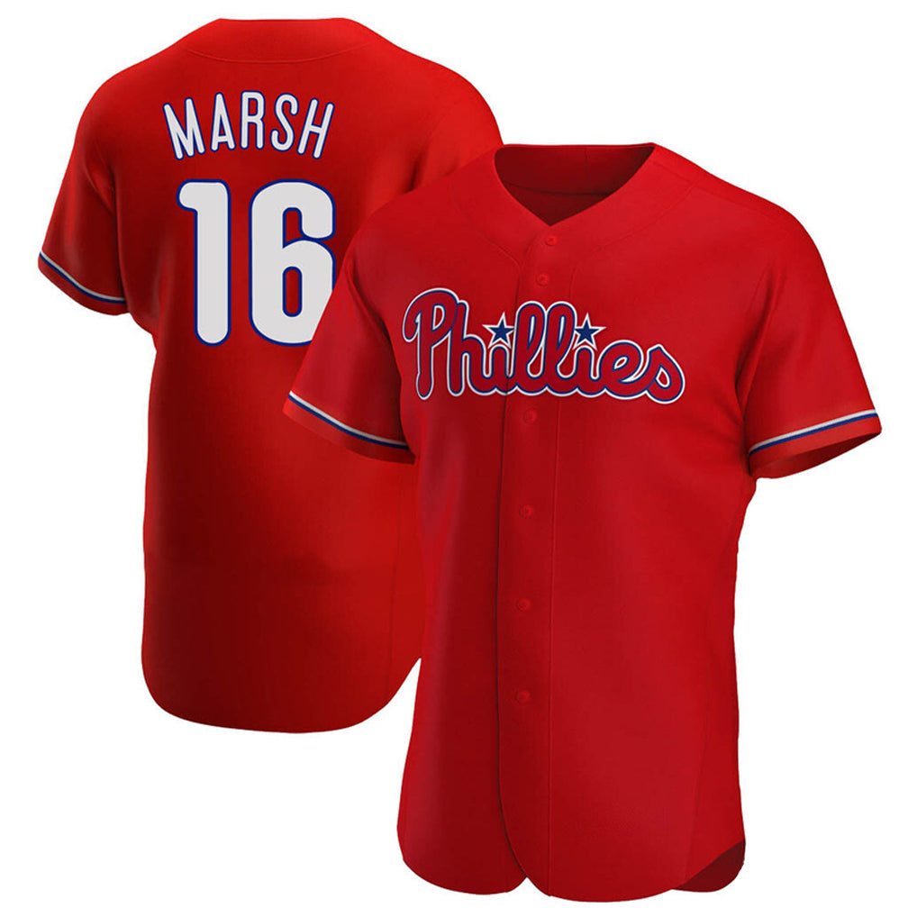 Ldoa P.Phillies #16 Brandon Marsh Player Red Home Limited Elite Stitched Jerseys