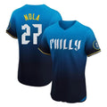 Ldoa P.Phillies #27 Aaron Nola Player Blue City Connect Home Limited Elite Stitched Jerseys