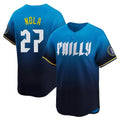Ldoa P.Phillies #27 Aaron Nola Player Blue City Connect Home Limited Stitched Jerseys