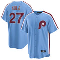 Ldoa P.Phillies #27 Aaron Nola Player Light Blue Home Game Stitched Jerseys
