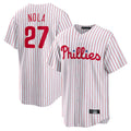 Ldoa P.Phillies #27 Aaron Nola Player White Home Game Stitched Jerseys