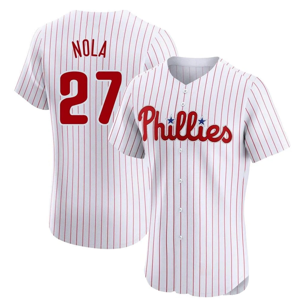 Ldoa P.Phillies #27 Aaron Nola Player White Home Limited Elite Stitched Jerseys