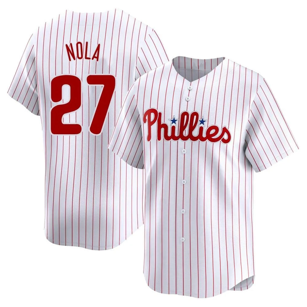 Ldoa P.Phillies #27 Aaron Nola Player White Home Limited Stitched Jerseys