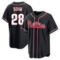 Ldoa P.Phillies #28 Alec Bohm Player Black Fashion Out Home Game Stitched Jerseys