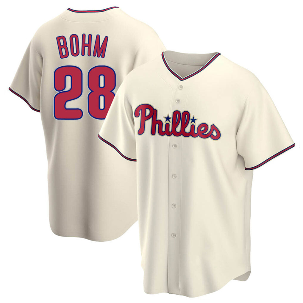 Ldoa P.Phillies #28 Alec Bohm Player Cream Home Game Stitched Jerseys