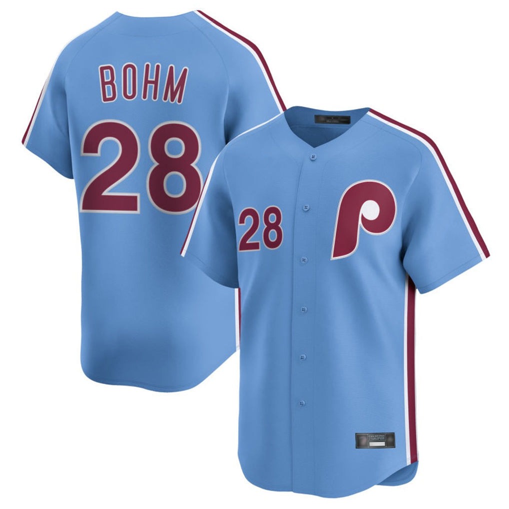 Ldoa P.Phillies #28 Alec Bohm Player Light Blue Home Limited Stitched Jerseys