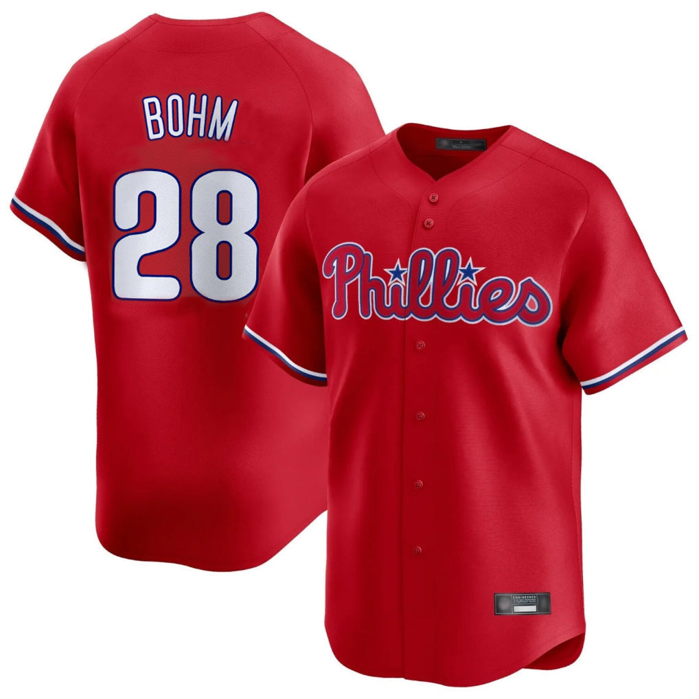 Ldoa P.Phillies #28 Alec Bohm Player Red Home Limited Stitched Jerseys