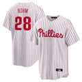 Ldoa P.Phillies #28 Alec Bohm Player White Home Game Stitched Jerseys