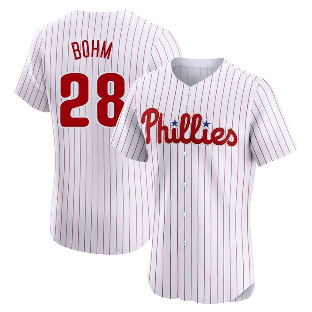 Ldoa P.Phillies #28 Alec Bohm Player White Home Limited Elite Stitched Jerseys