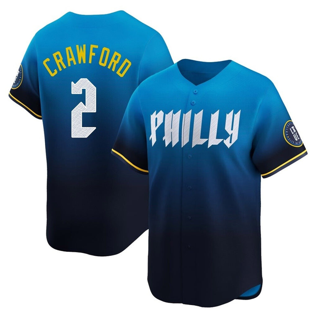 Ldoa P.Phillies #2 Justin Crawford Player Blue City Connect Home Limited Stitched Jerseys
