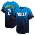 Ldoa P.Phillies #2 Justin Crawford Player Blue City Connect Home Limited Stitched Jerseys
