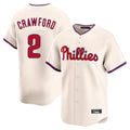 Ldoa P.Phillies #2 Justin Crawford Player Cream Home Limited Stitched Jerseys