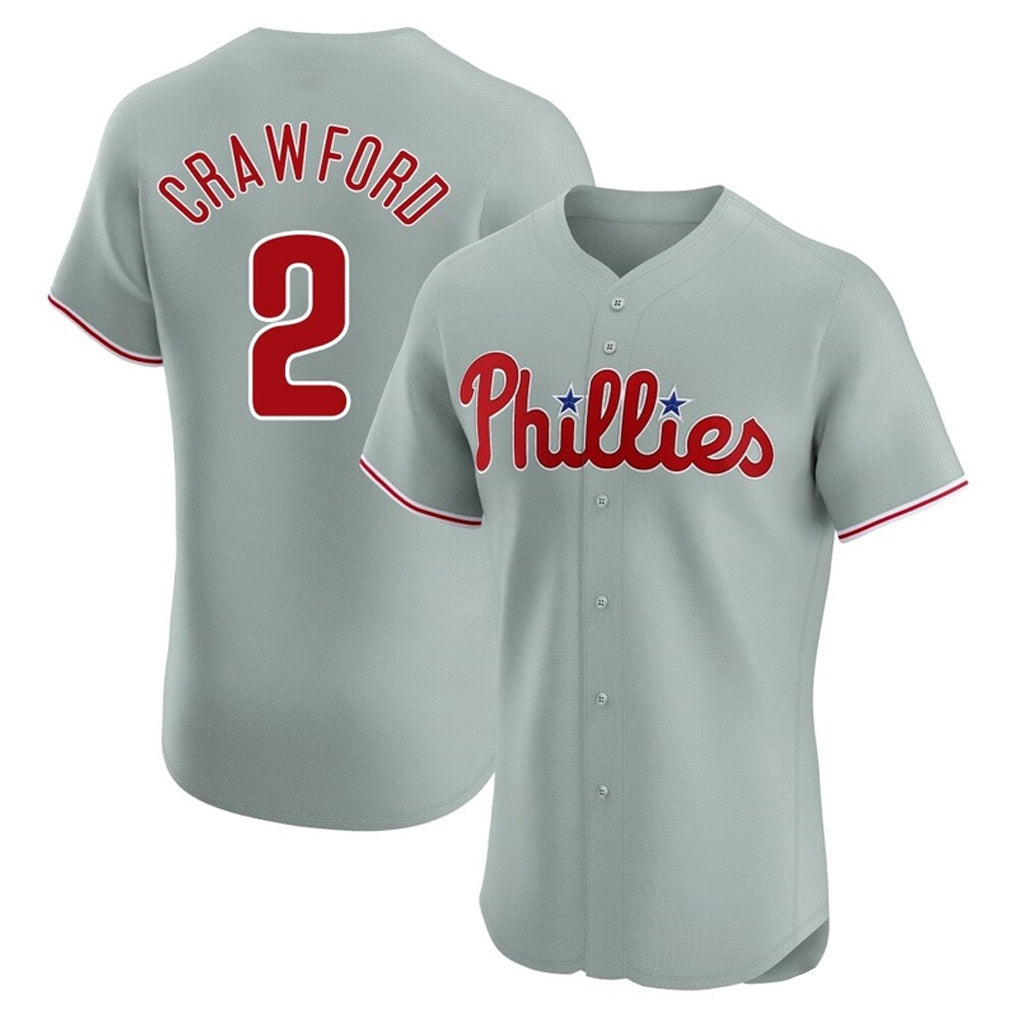 Ldoa P.Phillies #2 Justin Crawford Player Gray Home Limited Elite Stitched Jerseys
