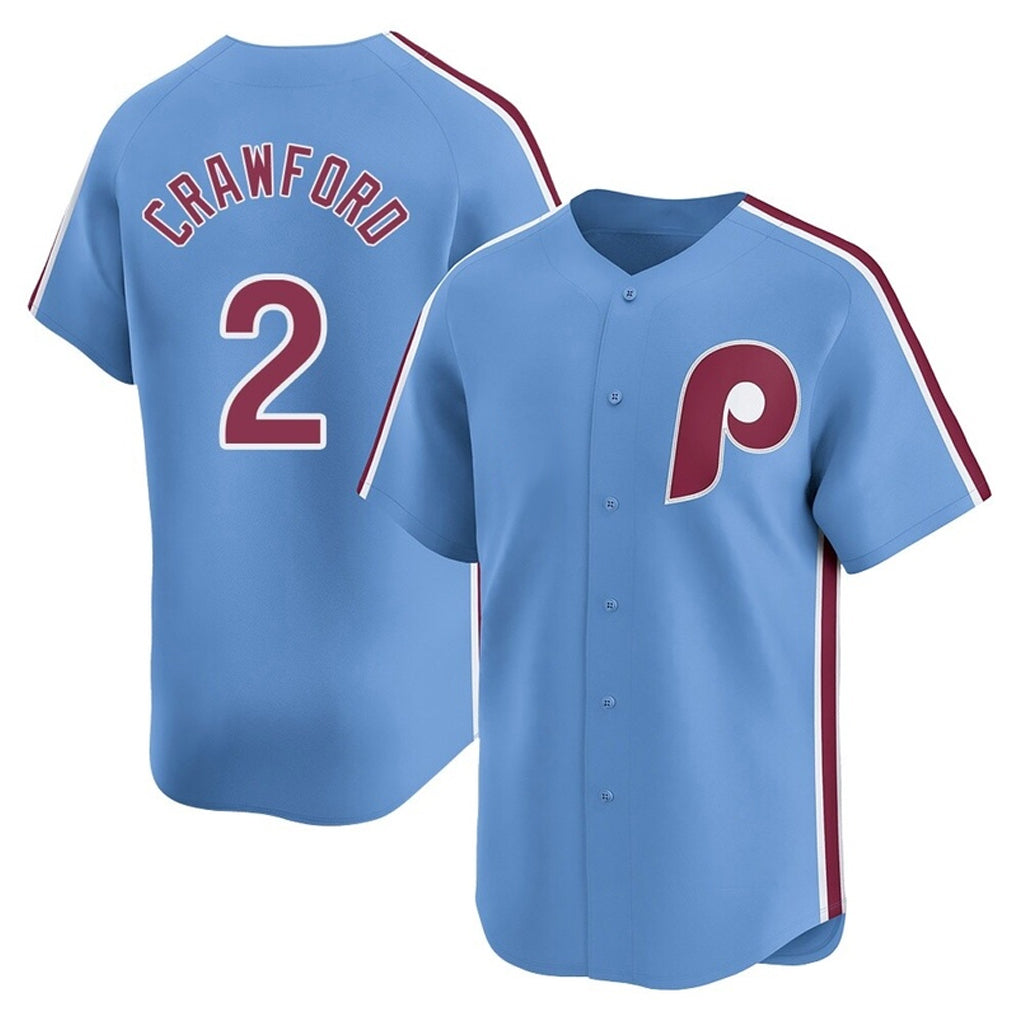 Ldoa P.Phillies #2 Justin Crawford Player Light Blue Game Stitched Jerseys