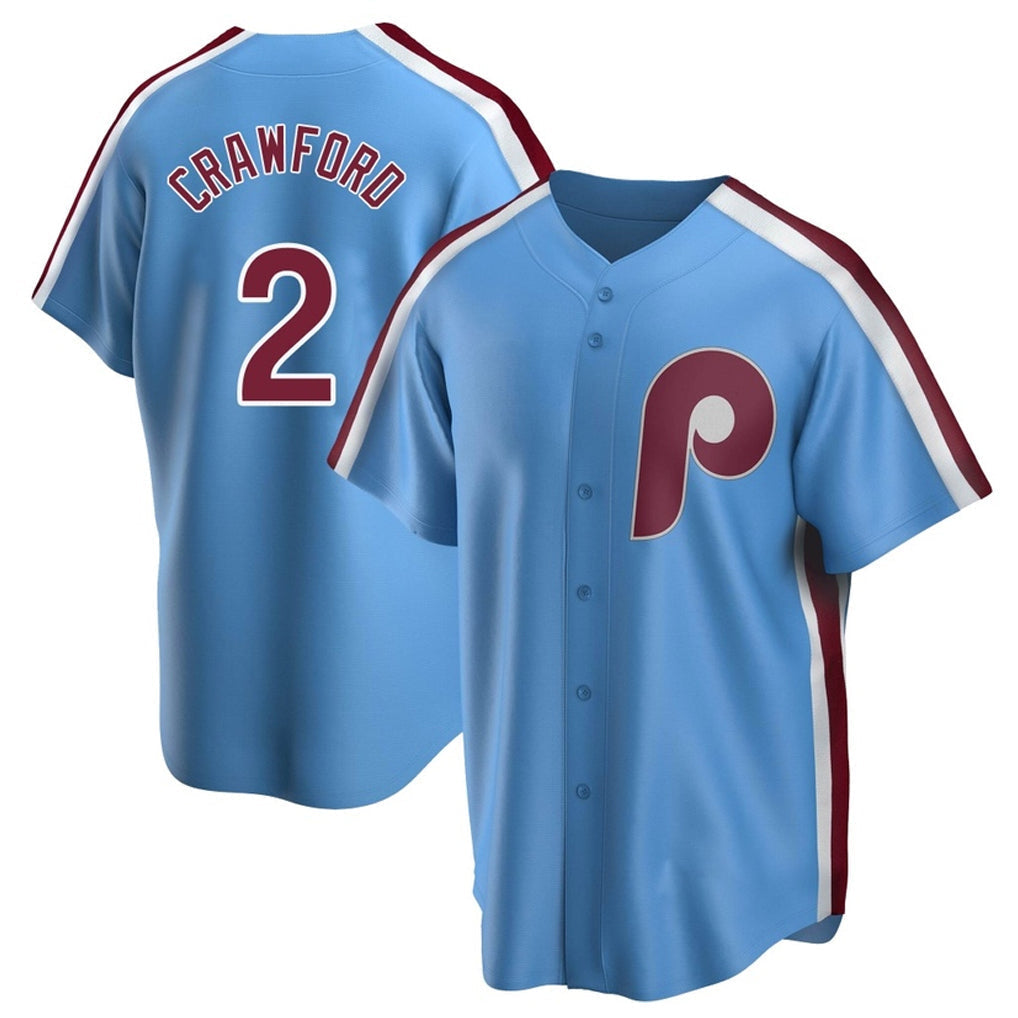 Ldoa P.Phillies #2 Justin Crawford Player Light Blue Home Game Stitched Jerseys
