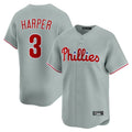 Ldoa P.Phillies #3 Bryce Harper Player Gray Home Limited Stitched Jerseys