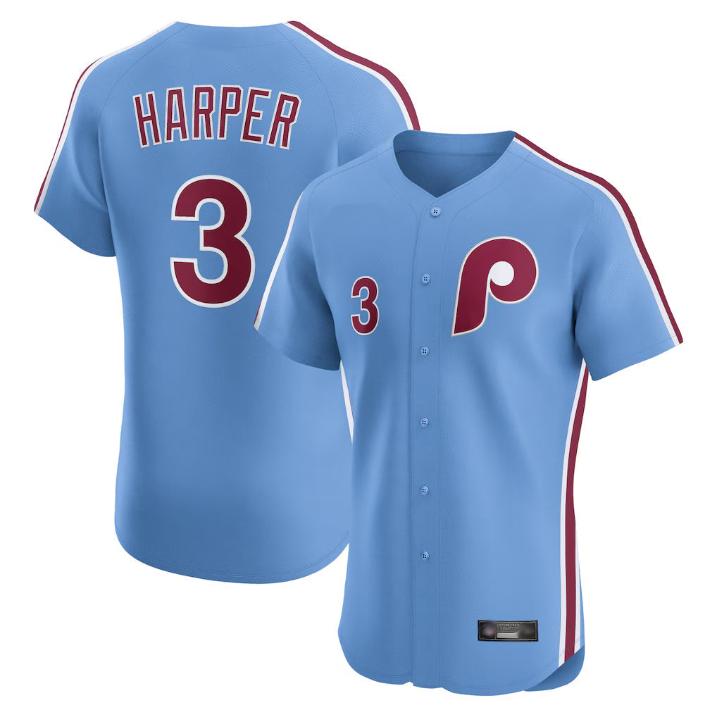 Ldoa P.Phillies #3 Bryce Harper Player Light Blue Home Limited Elite Stitched Jerseys
