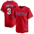 Ldoa P.Phillies #3 Bryce Harper Player Red Home Limited Stitched Jerseys