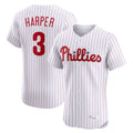 Ldoa P.Phillies #3 Bryce Harper Player White Home Limited Elite Stitched Jerseys