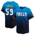 Ldoa P.Phillies #59 Jhoan Duran Player Blue City Connect Home Limited Stitched Jerseys