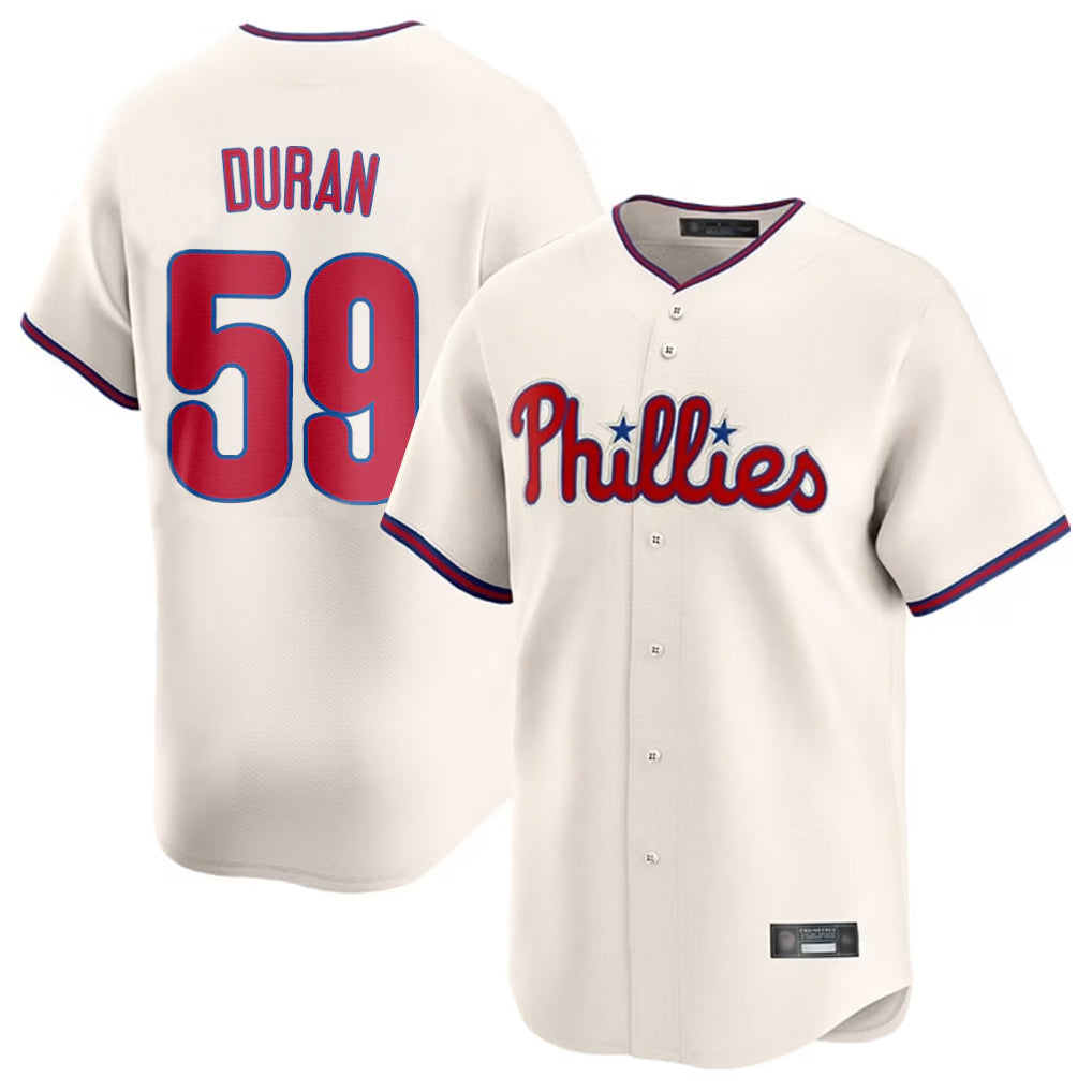 Ldoa P.Phillies #59 Jhoan Duran Player Cream Home Limited Stitched Jerseys